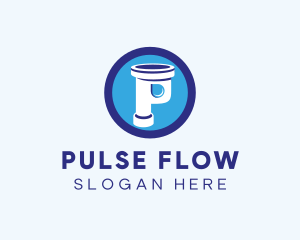 Plumbing Pipe Letter P logo design