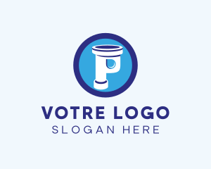 Plumber - Plumbing Pipe Letter P logo design