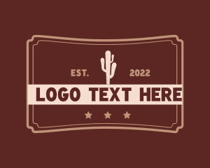 Western - Cowboy Cactus Desert logo design