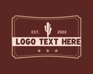 Cowboy Cactus Desert Logo