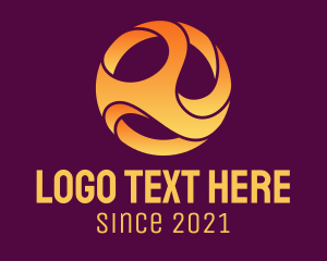 Gold - Gradient Abstract Ball logo design
