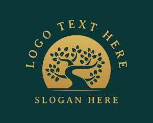 Eco - Elegant Gold Tree logo design