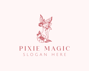 Pixie - Flower Fairy Creature logo design