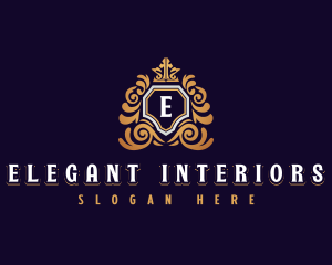 Elegant Crown Shield logo design