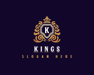 Elegant Crown Shield logo design