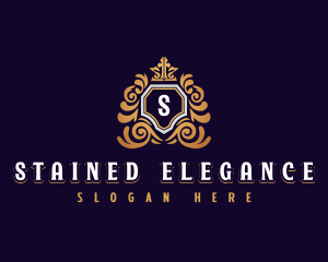 Elegant Crown Shield logo design