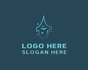 Water Drop Laundromat logo design