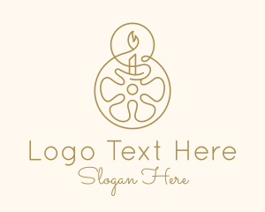 Home Decor - Floral Wax Candle logo design