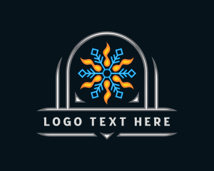 Hot - Snow Flame Industrial Ventilation logo design