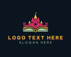 Toddler - Leaning Castle Book logo design