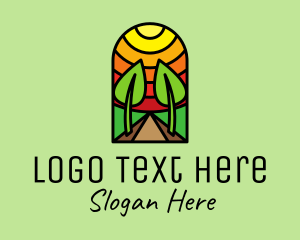 Religious - Seedling Plant Sun Mosaic logo design