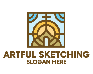 Colorful Mosaic Christian Church logo design