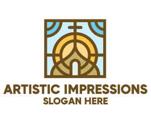 Colorful Mosaic Christian Church logo design