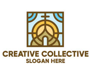 Colorful Mosaic Christian Church logo design