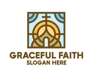 Colorful Mosaic Christian Church logo design