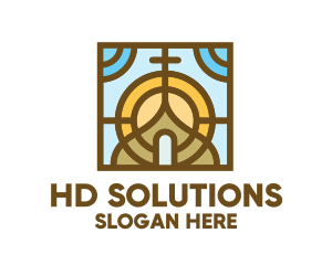 Colorful Mosaic Christian Church logo design