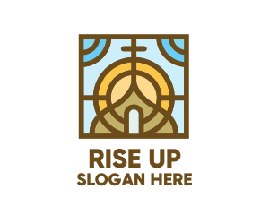 Colorful Mosaic Christian Church logo design