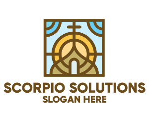 Colorful Mosaic Christian Church logo design