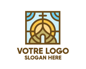 Colorful Mosaic Christian Church logo design