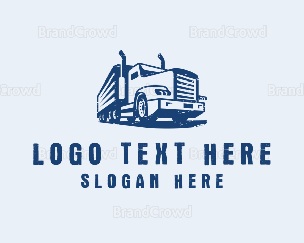 Trailer Truck Logistics Logo