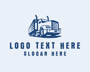 Blue - Trailer Truck Logistics logo design