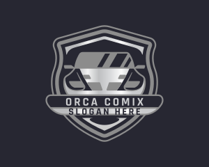 Drag Racing - Transport Car Shield logo design