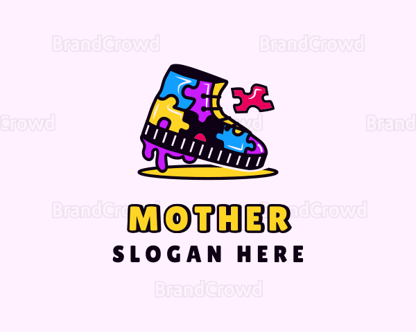 Colorful Puzzle Shoe Logo