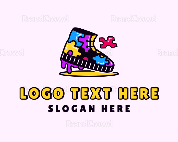Colorful Puzzle Shoe Logo