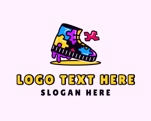 Playful - Colorful Puzzle Shoe logo design