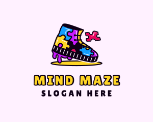 Puzzle - Colorful Puzzle Shoe logo design
