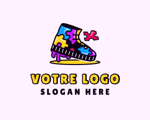 Playful - Colorful Puzzle Shoe logo design