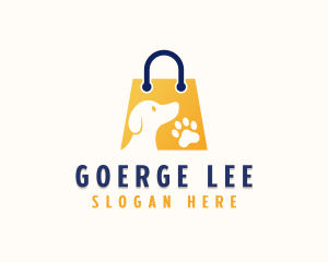 Online Shopping - Pet Dog Shopping Bag logo design