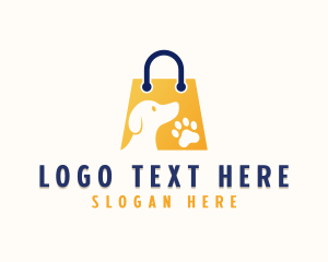 Shopping - Pet Dog Shopping Bag logo design