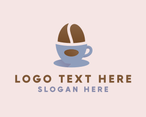 Hot Chocolate - Coffee Bean Cup logo design