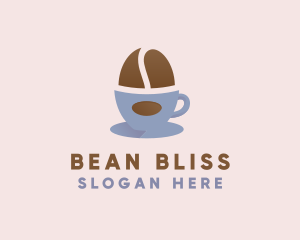 Bean - Coffee Bean Cup logo design