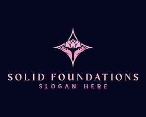 Decorator - Lotus Flower Hand logo design