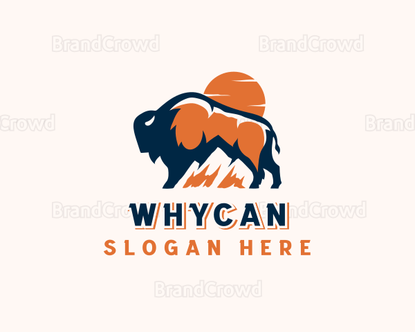 Bison Mountain Sunset Logo