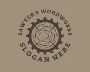 Sawyer - Circular Saw Lumberjack logo design