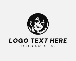 Girl - Anime Girl Character logo design