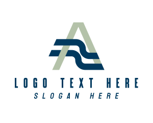 Modern - Wave Business Letter A logo design