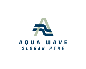 Wave Business Letter A logo design