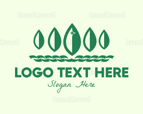 Green Leaves Crown Logo
