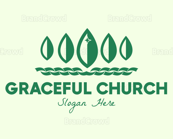Green Leaves Crown Logo