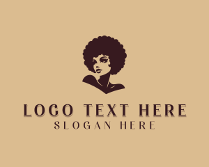 Afro - Curly Hairdresser Salon logo design