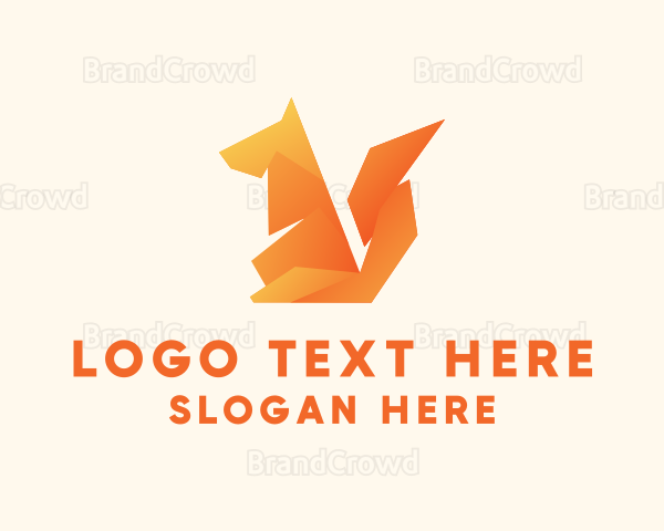 Orange Fox Origami Logo