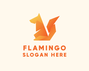 Wallpaper - Orange Fox Origami logo design