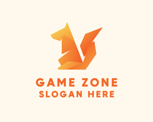 Fox - Orange Fox Origami logo design