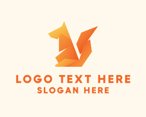 Wallpaper - Orange Fox Origami logo design