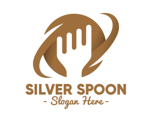 Utensil - Brown Fork Planet logo design