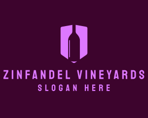 Winery Booze Shield logo design